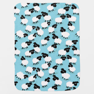 Fluffy Sheep On Baby Blue Blanket