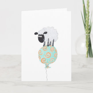 fluffy sheep on swirly balloon card