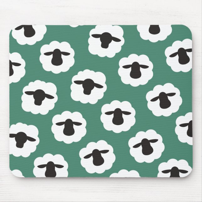 Fluffy Sheep • Yarn Love Crafts Mouse Pad (Front)