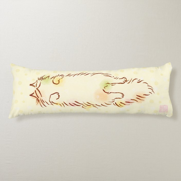 pink cat body pillow