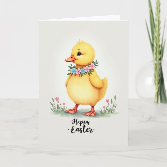 Fluffy Spring Bird Easter Card (Front)