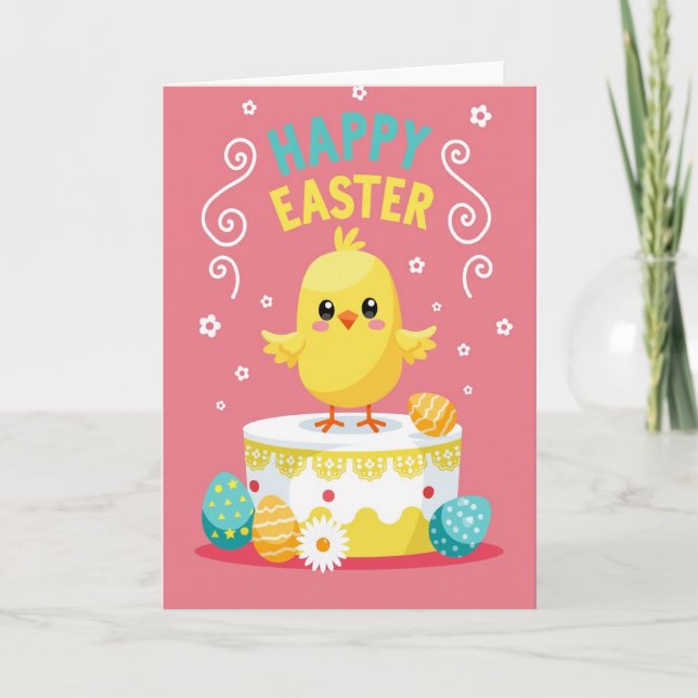 Fluffy Spring Cake Faux Gold Foil Card (Front)