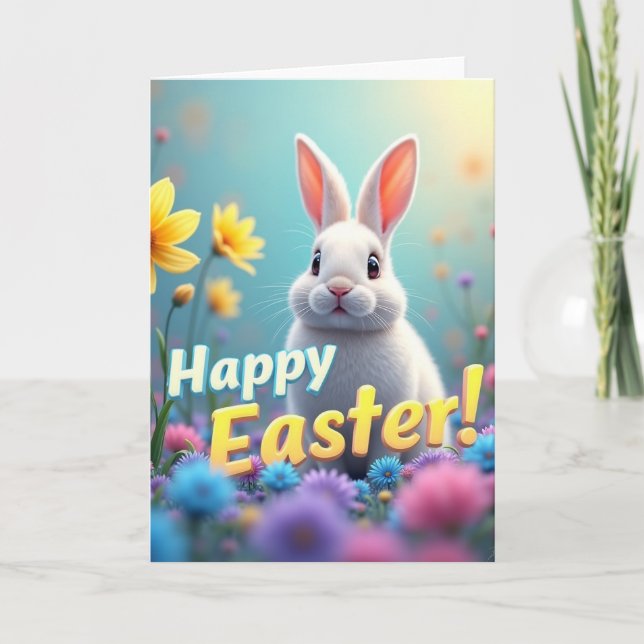 Fluffy Springtime Easter Card (Front)