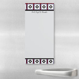 Fluffy Squares Floral Magnetic Notepad