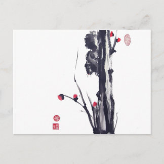 Fluffy Squirrel on Tree Postcard