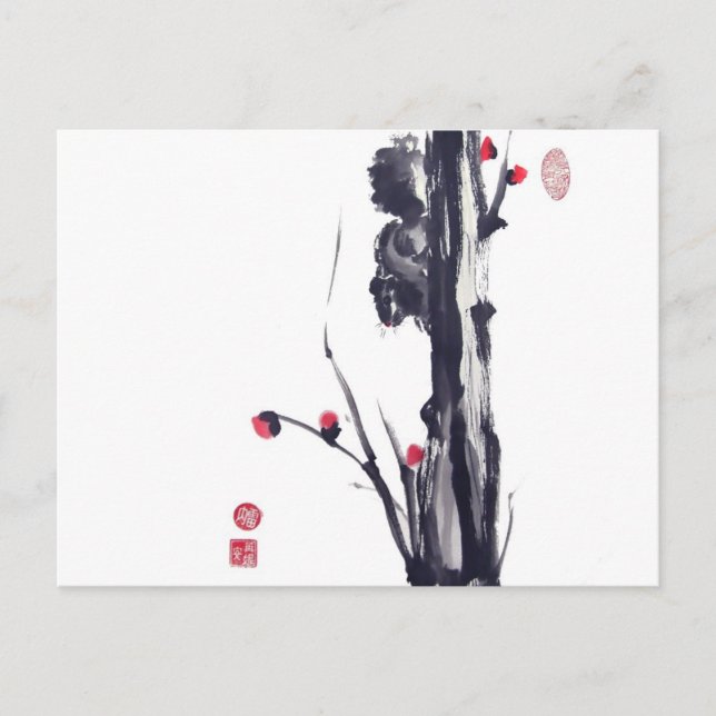 Fluffy Squirrel on Tree Postcard (Front)