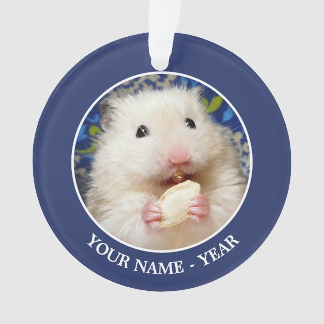 Fluffy Syrian Hamster Kokolinka Ornament (Front)