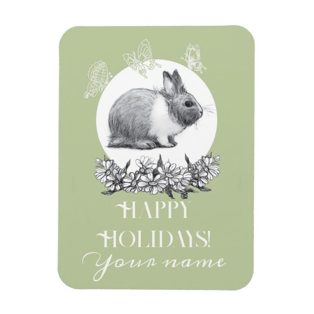   Fluffy the rabbit Magnet (Vertical)