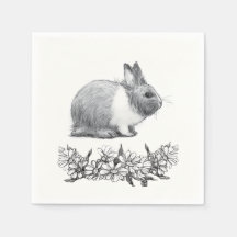 Fluffy the rabbit. Pencil drawing Monochrome Black