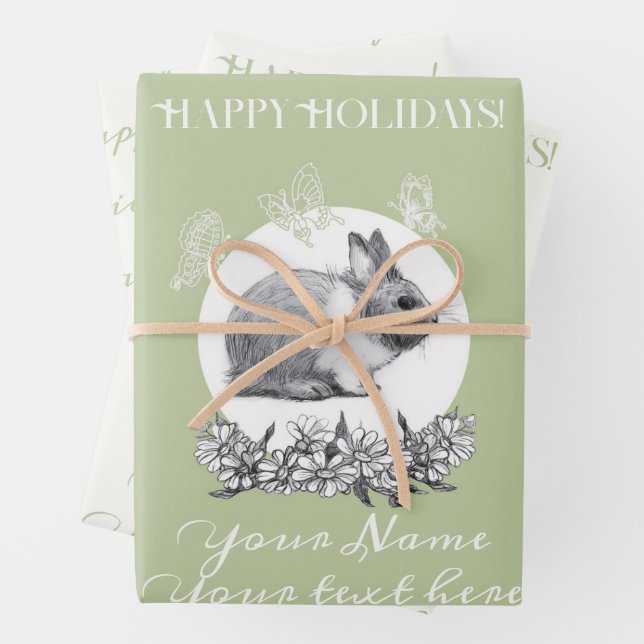   Fluffy the rabbit Wrapping Paper Sheets (In situ)