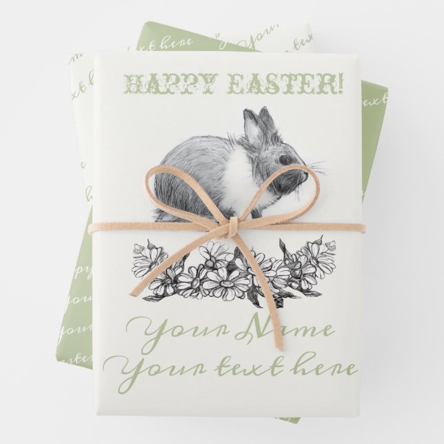   Fluffy the rabbit Wrapping Paper Sheets (In situ)