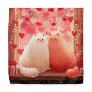 Fluffy Valentine's Cats Bandana