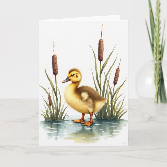 Fluffy Water Bird Art Card (Front)