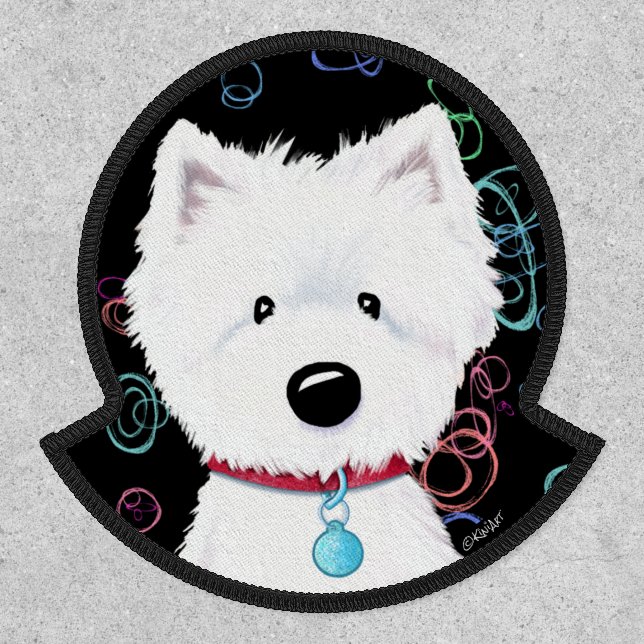 Fluffy Westie Color Abstract Patch (Front)
