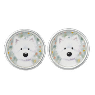 Fluffy Westie Impressions Cufflinks