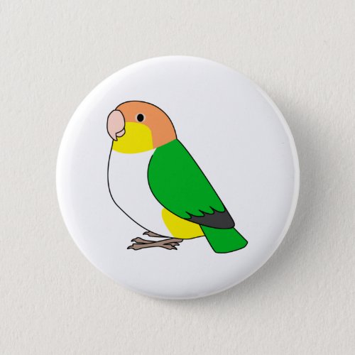 Fluffy white_bellied caique parrot cartoon drawing button