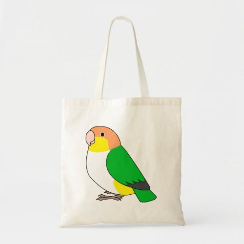 Fluffy white_bellied caique parrot cartoon drawing tote bag