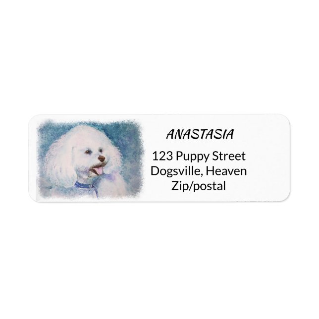 FLUFFY WHITE BICHON FRISE LABEL (Front)