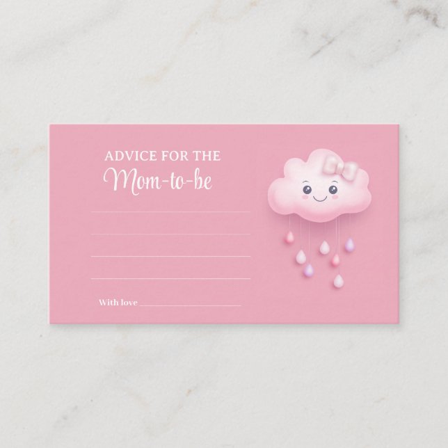 Fluffy white cloud Advice for the mom-to-be Enclosure Card (Front)
