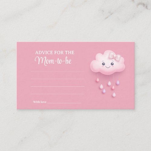 Fluffy white cloud Advice for the mom_to_be Enclosure Card