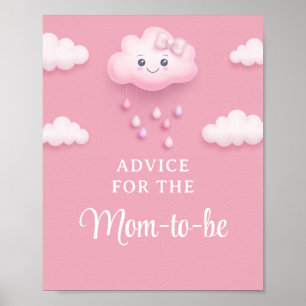 Fluffy white cloud nine Advice for the mom-to-be Poster