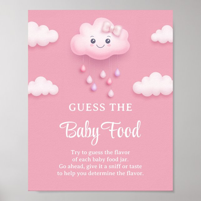 Fluffy white cloud nine Guess The Baby Food game Poster (Front)