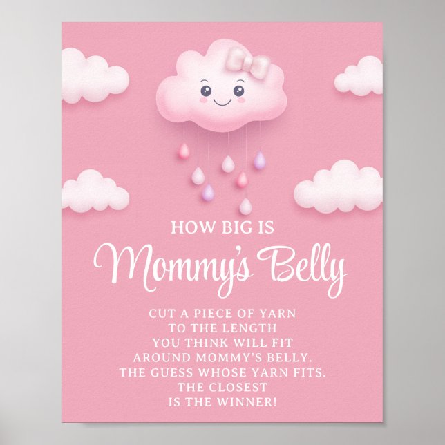 Fluffy white cloud nine How big Mommy's belly game Poster (Front)
