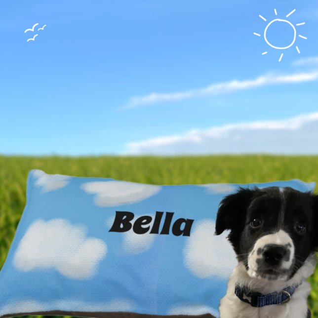 Fluffy White Cloud Personalized Pet Bed (Creator Uploaded)