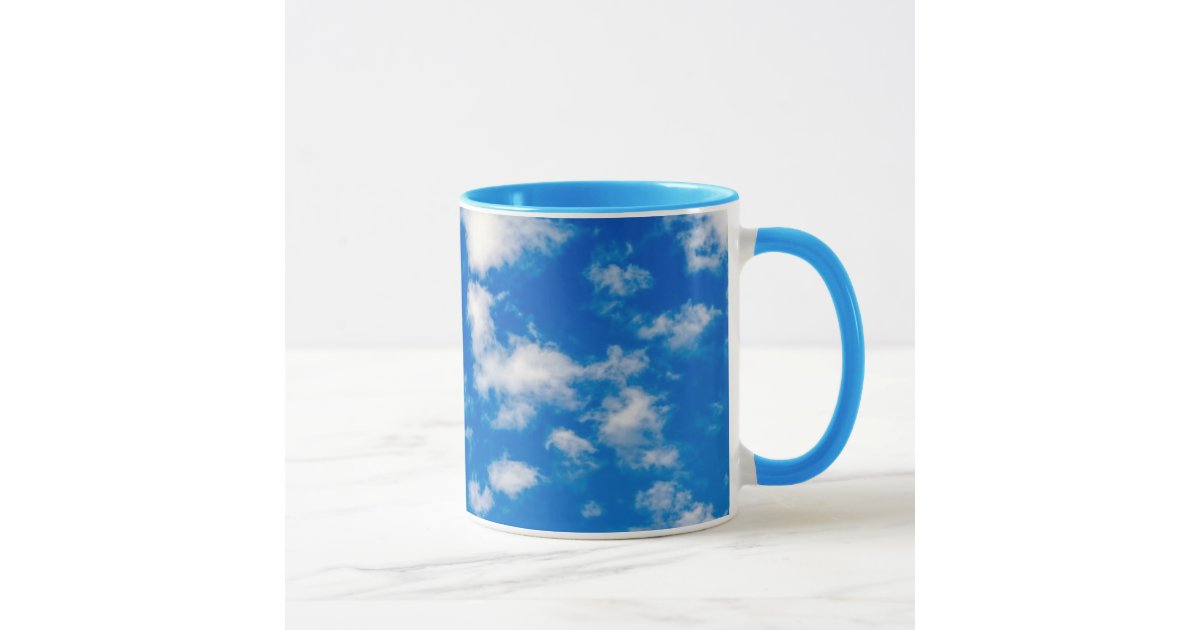 Fluffy White Clouds in a Blue Sky Mug Zazzle