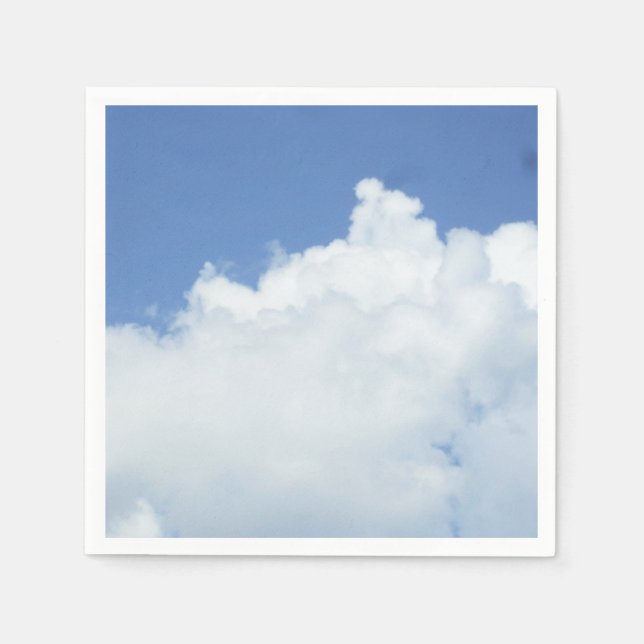 Fluffy White Clouds in Blue Sky Napkins (Front)