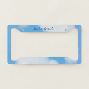 Fluffy White Clouds License Plate Frame