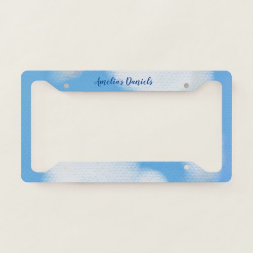 Fluffy White Clouds License Plate Frame