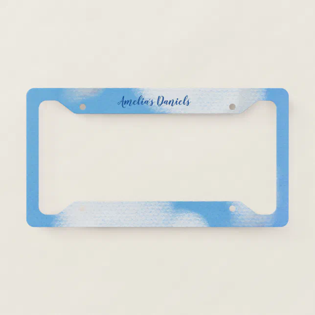 Fluffy White Clouds License Plate Frame Zazzle