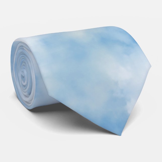 Fluffy White Clouds  Neck Tie (Rolled)