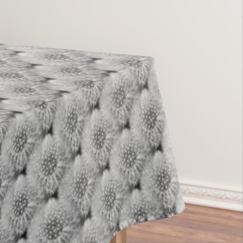 Fluffy White Dandelion Flowers Nature Pattern   Tablecloth
