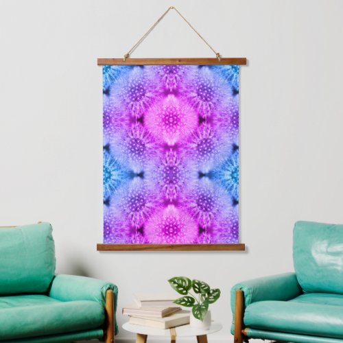 Fluffy White Dandelions Abstract Nature Pattern  Hanging Tapestry