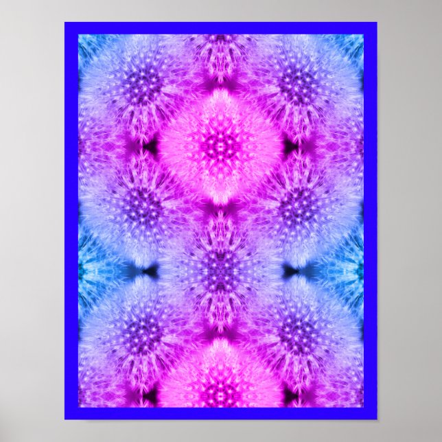Fluffy White Dandelions Abstract Pattern Framed Art (Front)