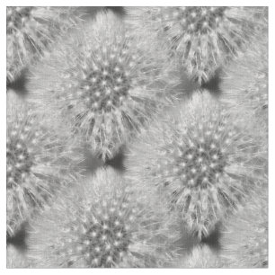 Fluffy White Dandelions Nature Pattern Fabric