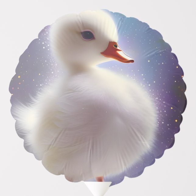 Fluffy White Fantasy Duckling Balloon (Front)