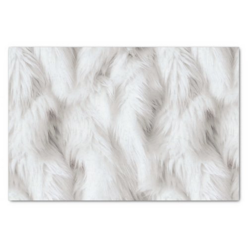 Fluffy White Fur Textured  Tissue Paper