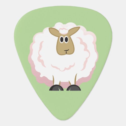 Fluffy White Sheep Cartoon Guitar Pick