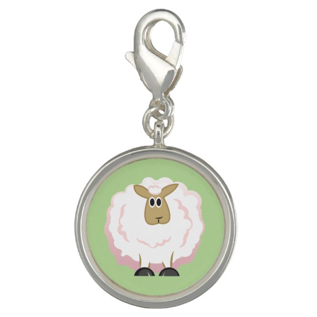 Fluffy White Sheep Charm (Front)