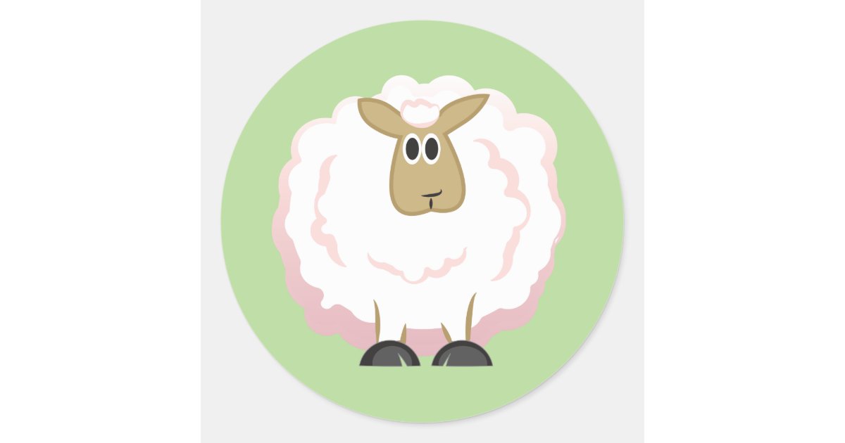 Fuzzy Sheep Vintage Stickers