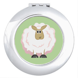Fluffy White Sheep Compact Mirror