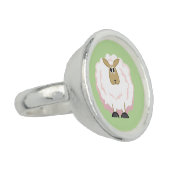 Fluffy White Sheep Ring (Side)