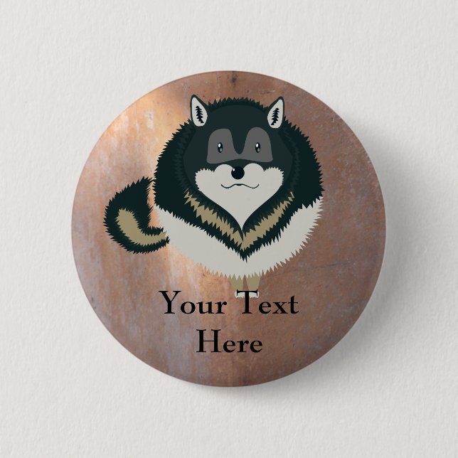 Fluffy Wolf Button (Front)
