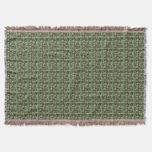 Fluffy Woven Graphic Strings Green Throw Blanket