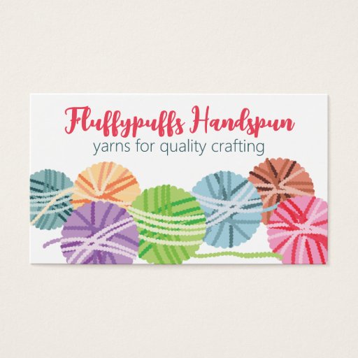 Customizable Fluffy yarn balls knitting crochet gift tag business cards