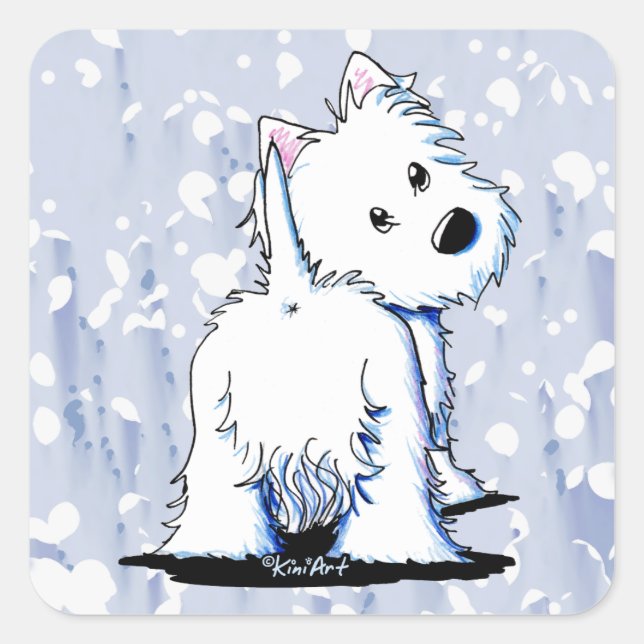 Fluffybutt Westie Stickers (Front)