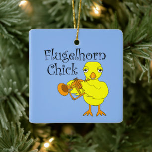 Flugelhorn Chick Text Ceramic Ornament